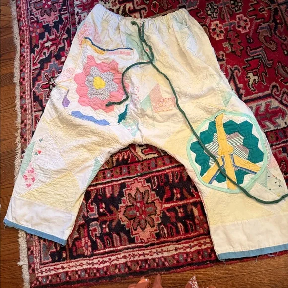 Colorful Patchwork Women's Straight Leg Pants - Picture 1 of 11